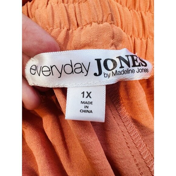 Everyday Jones Coral Cropped Pants Plus Size 1X Athleisure Drawstring Pockets - Picture 7 of 9